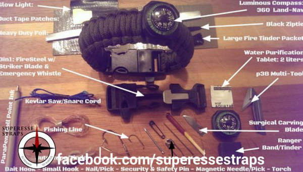 Paracord Bracelet with Survival Kit