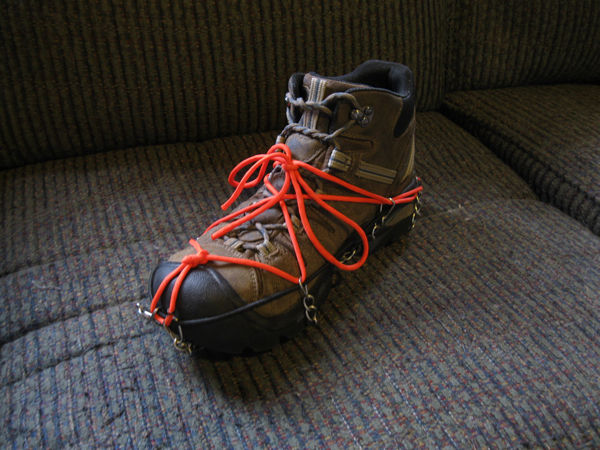 Emergency Paracord and Crampons for Ice and Snow