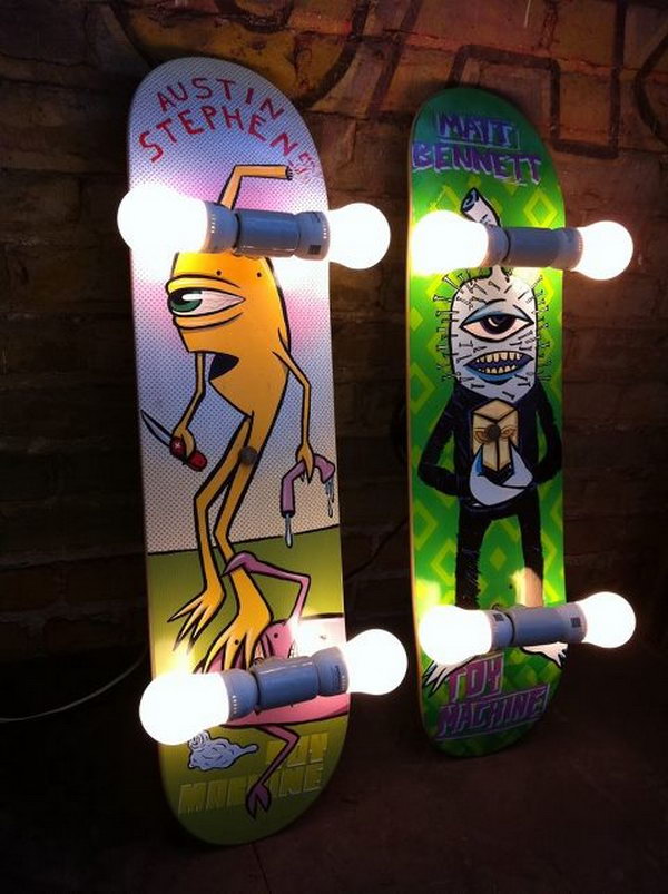 20 Fun and Creative Skateboard Upcycling Ideas - Hative