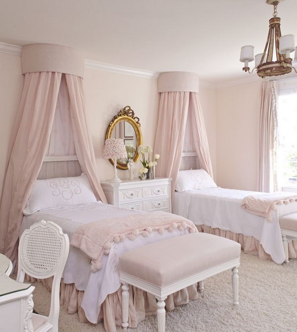 twin girl bedroom