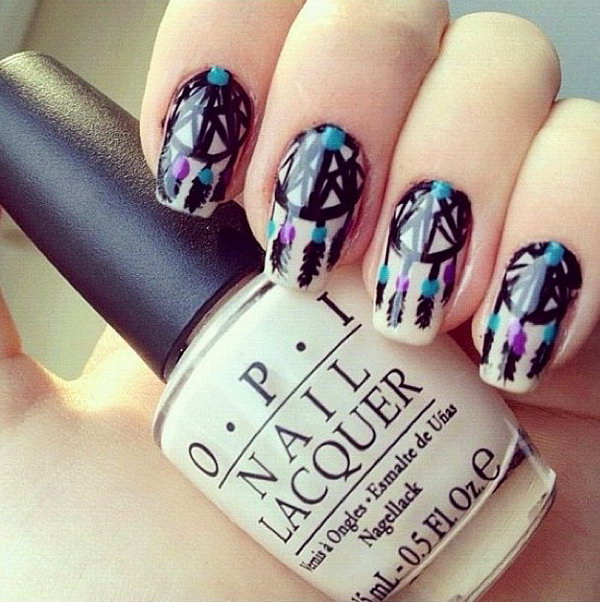 Lots of dream catcher nail designs and ideas. How beautiful and unique with such good meaning. I love it.