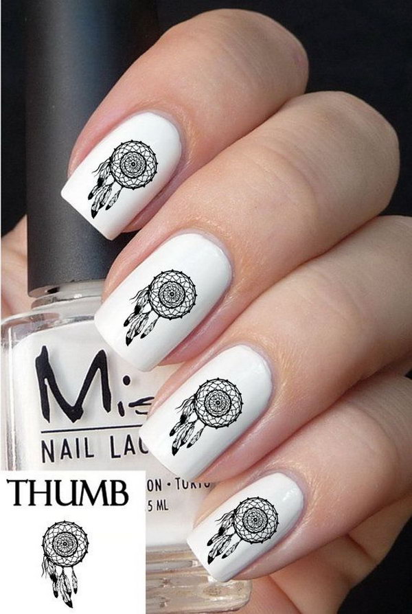 Lots of dream catcher nail designs and ideas. How beautiful and unique with such good meaning. I love it.