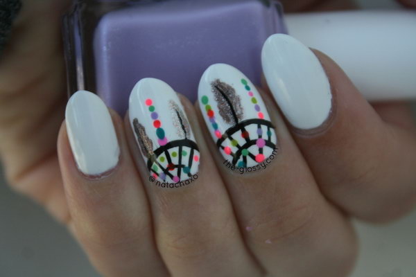 Lots of dream catcher nail designs and ideas. How beautiful and unique with such good meaning. I love it.