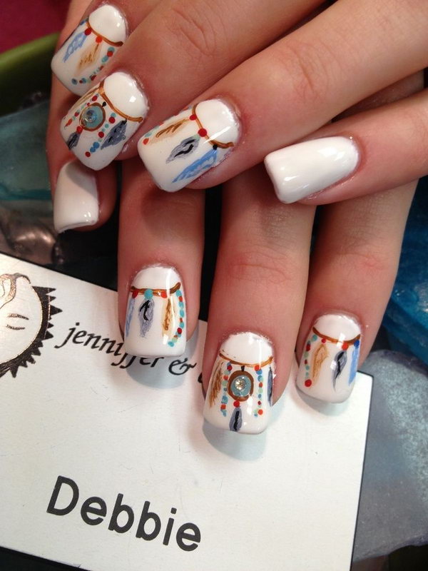 35+ Cool Dream Catcher Nail Designs for Native American Fashion - Hative