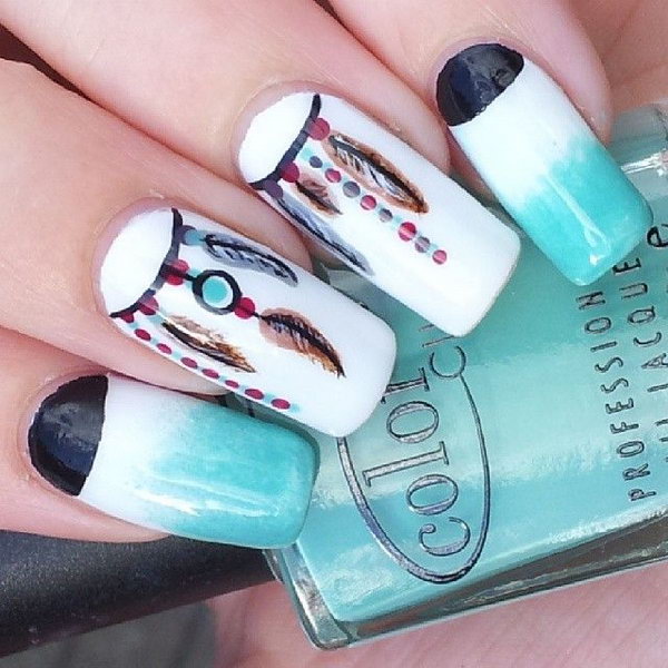 Lots of dream catcher nail designs and ideas. How beautiful and unique with such good meaning. I love it.