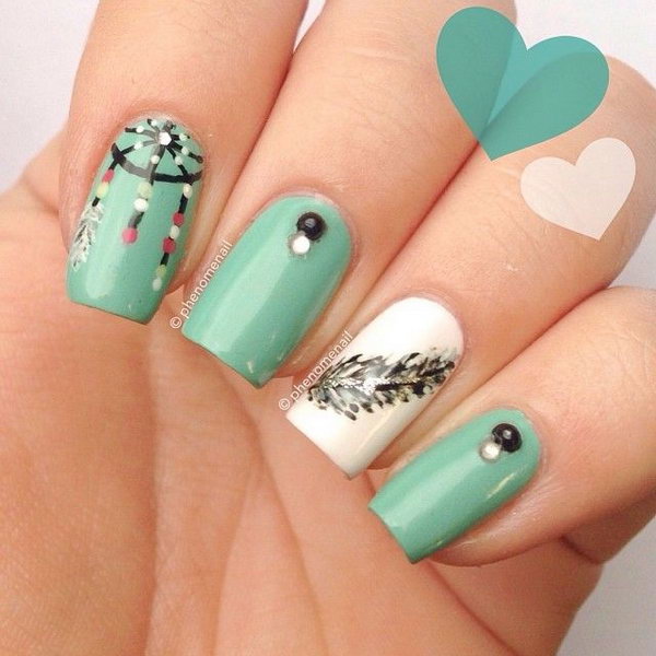 Lots of dream catcher nail designs and ideas. How beautiful and unique with such good meaning. I love it.