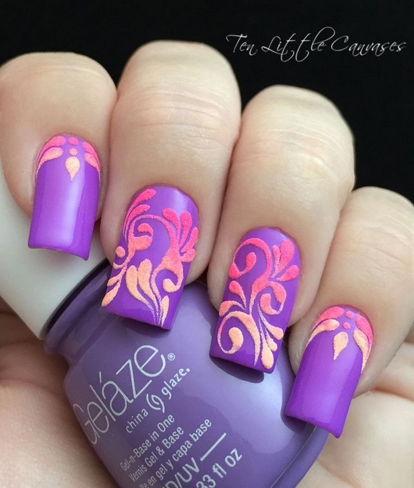 purple nail designs square