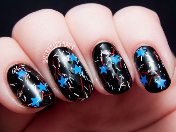 Short Nail Design with Starry Sky - wide 2