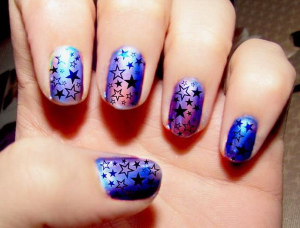 easy nail art stars