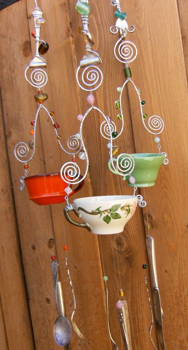 DIY Tea Cup Wind Chime. 