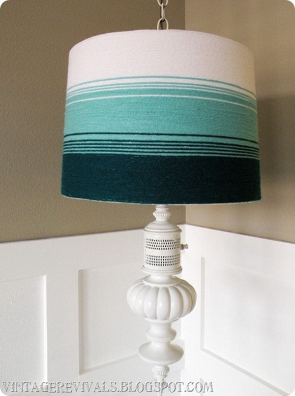 Yarn Ombré Lampshade. 