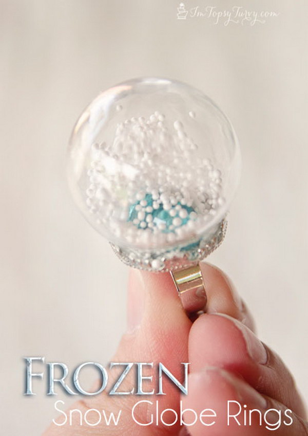 DIY Snow Globe Ring. 