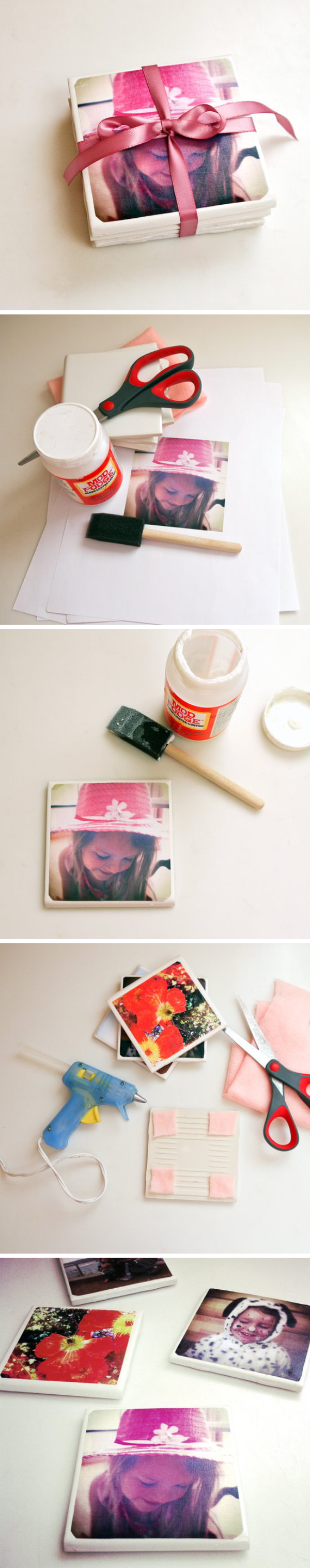 DIY Tile Photo Coasters. 