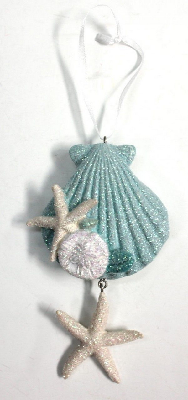 seashell ornaments diy decoration inspired ornament shells sea starfish shell crafts decorations coastal holiday resin tree wreath scallop decor seashells