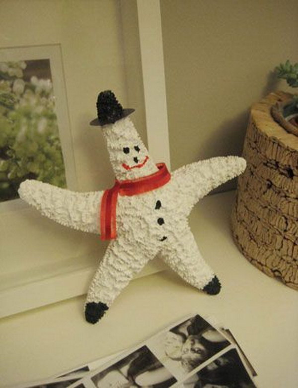 DIY Starfish Snowman