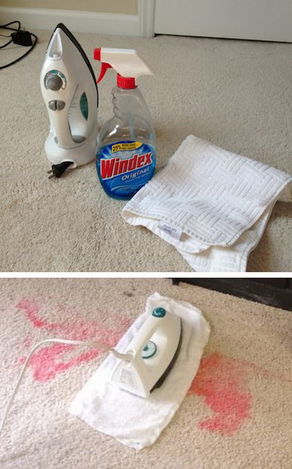 Creative Way to Iron Out Carpet Stains. 