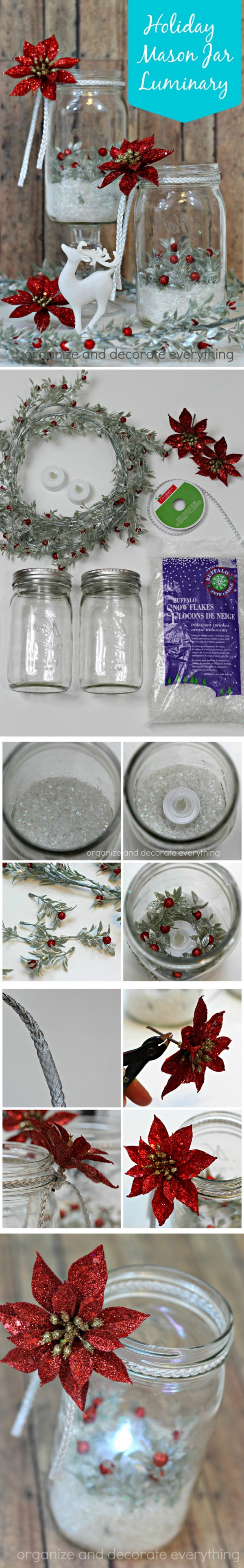 Holiday Mason Jar Luminary . 