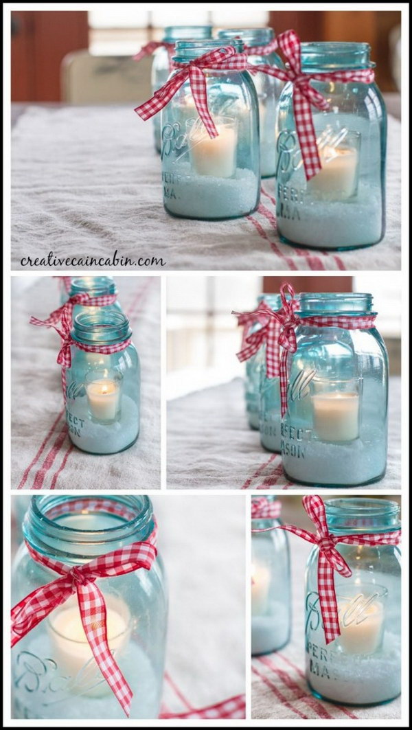 Mason Jar Candles for Holiday. 