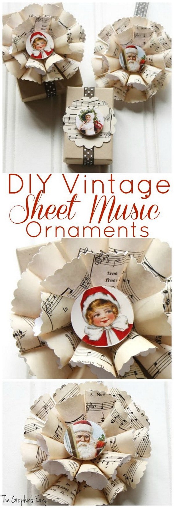diy vintage sheet music christmas ornaments with sheet music decorating ideas