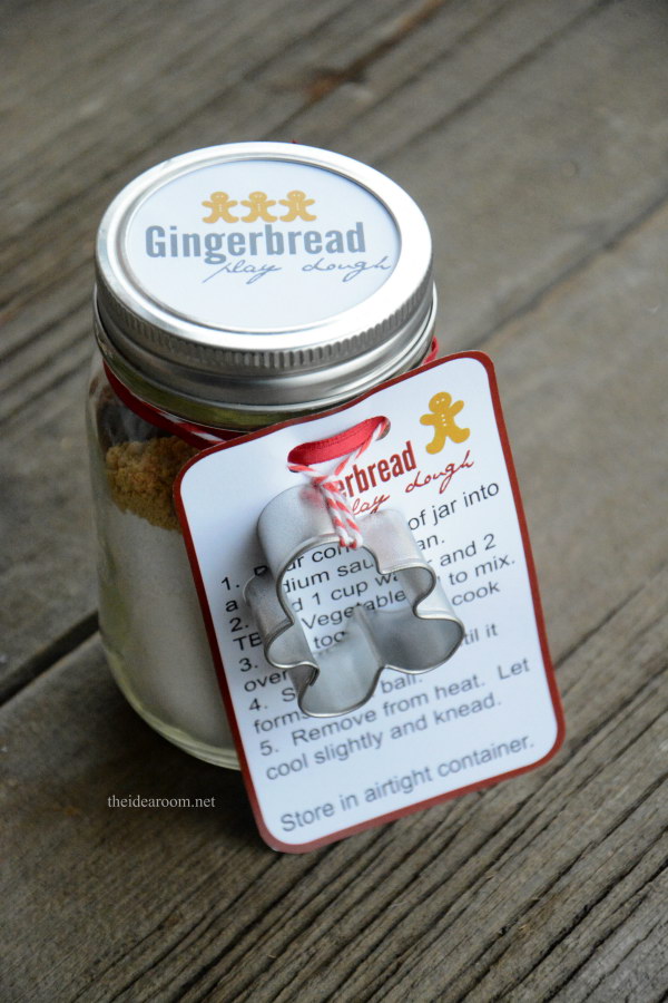 Gingerbread Play Dough Gift Kit. The gingerbread man in a jar play dough kit is a sweet little gift that brings the Gingerbread Man story to life. And it makes the perfect holiday gift or party favor for kids and family! 