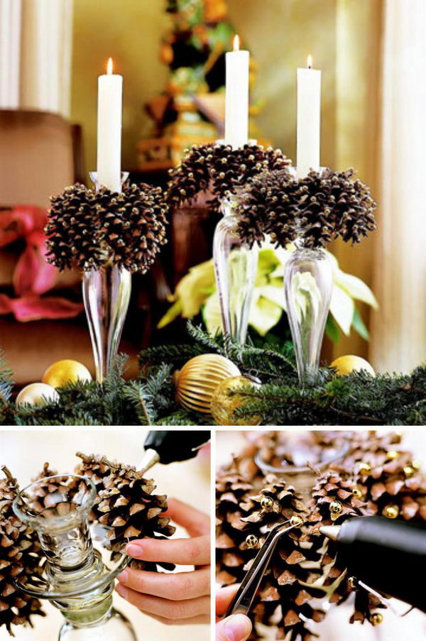 DIY Pinecone Candles 