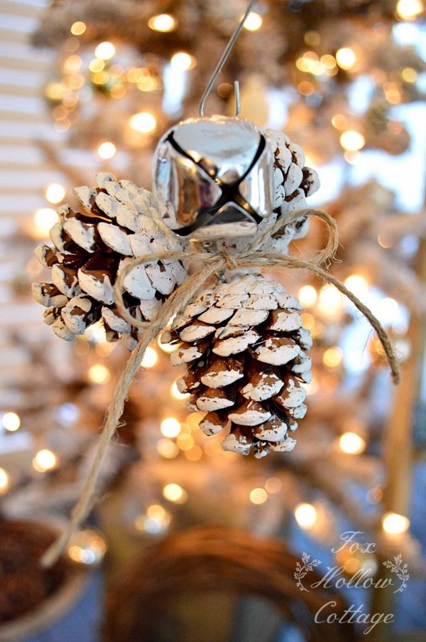 Jingle Bell Pinecone Ornament 