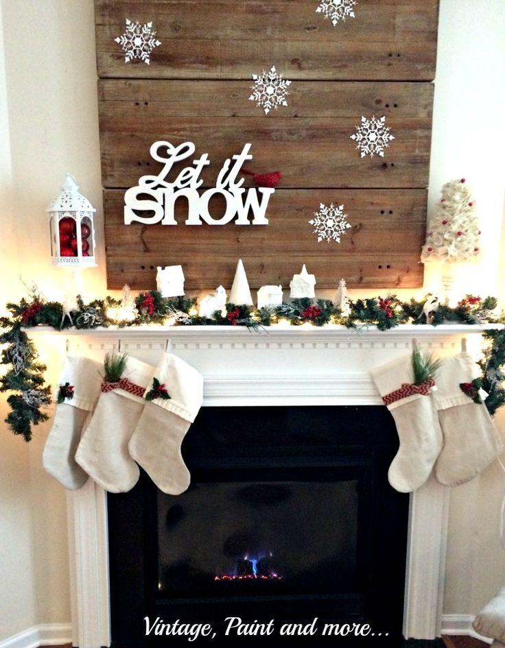 DIY Let It Snow Mantel