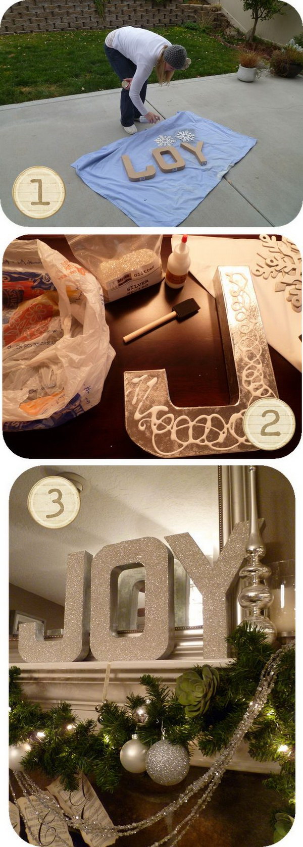 DIY Glitter Joy Letters 