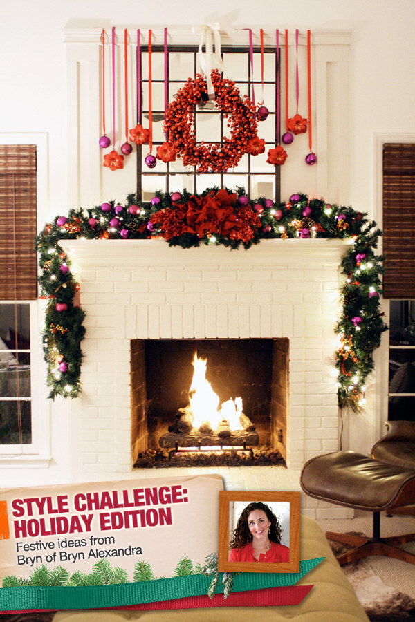 Red Berry Wreath Hanging on the Mirror 