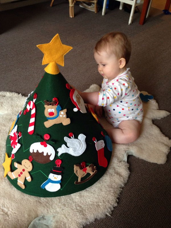 Felt Tree with Felt Ornaments to Play with  