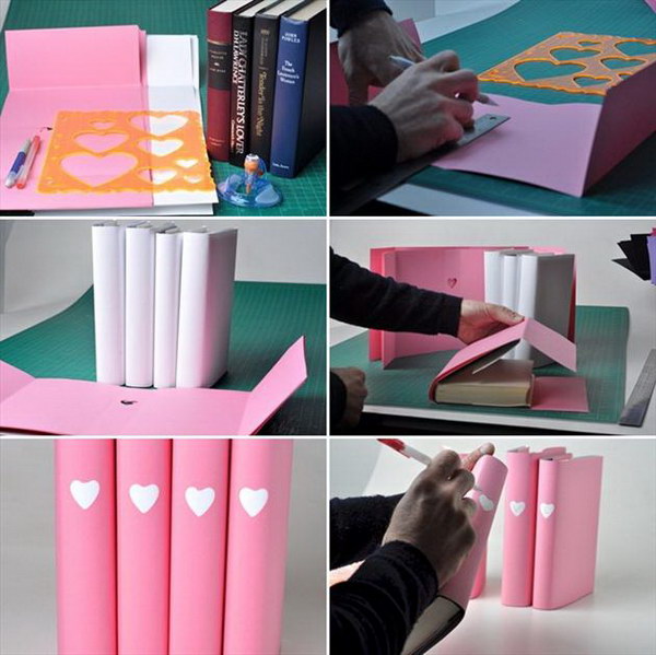 DIY Valentine Book Cover. 