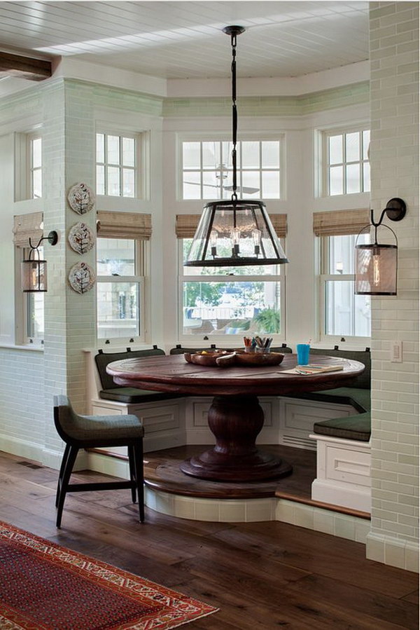 half circle breakfast nook