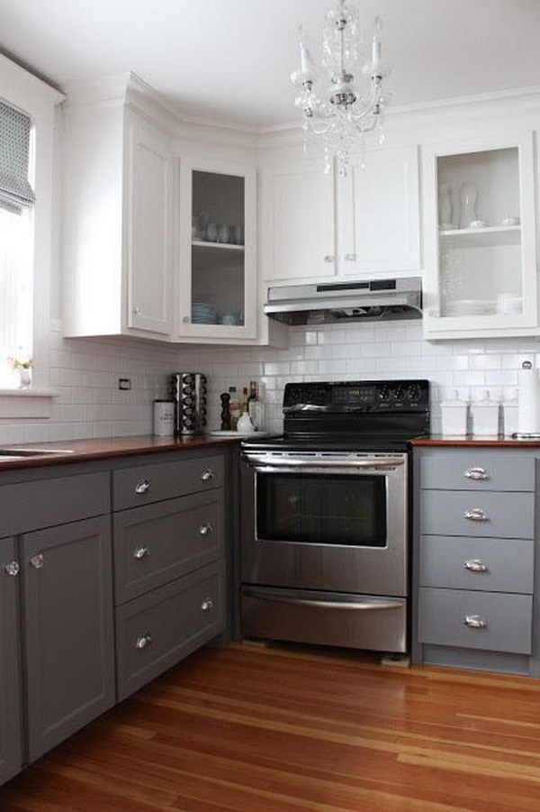 off white and gray kitchen