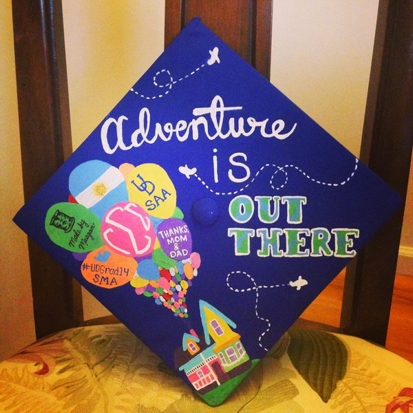 Adventure is Out There UP Themed Graduation Cap. 