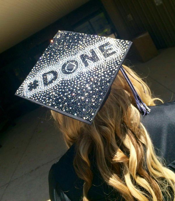 Glitter Rhinestone Graduation Cap. 