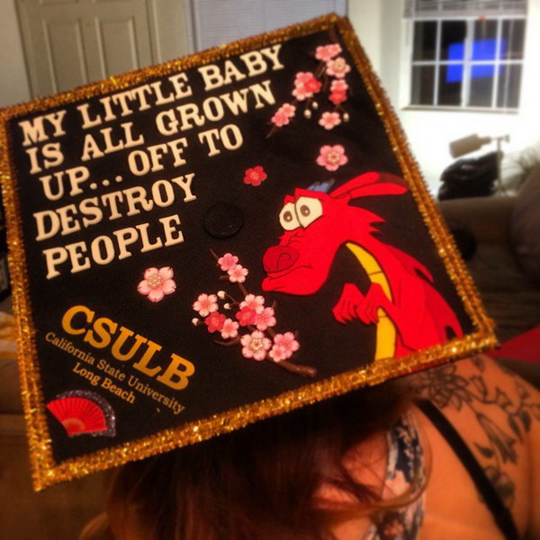 Disney Mushu Graduation Cap. 