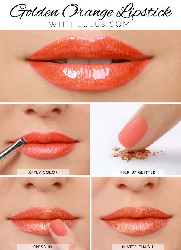 Golden Orange Lip Tutorial. 