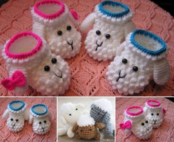 Lamb Booties: Free Crochet Pattern. 