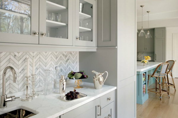 Kitchen Tile Backsplash Ideas With Grey Cabinets 