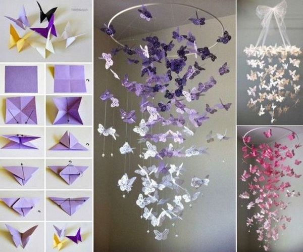 Butterfly Chandelier Mobile DIY Tutorial. 