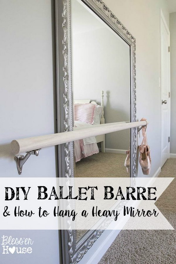 DIY Ballet Barre and How to Hang a Heavy Mirror 