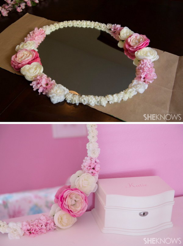 DIY Floral Mirror. 