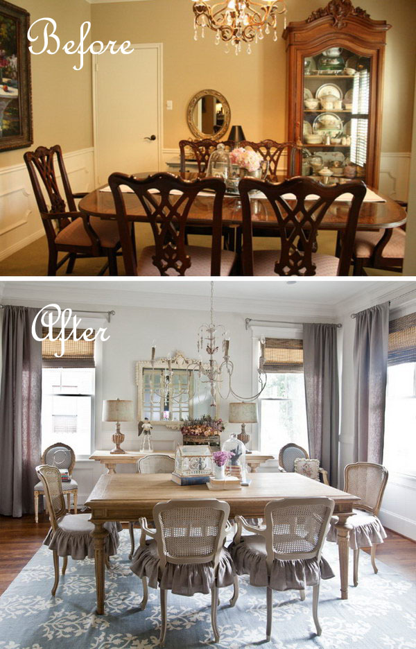 Dining Room Makeover Ideas / Dazzling Dining Room Before And After Makeovers Southern Living / Kevin also very cleverly split the space into two sections: