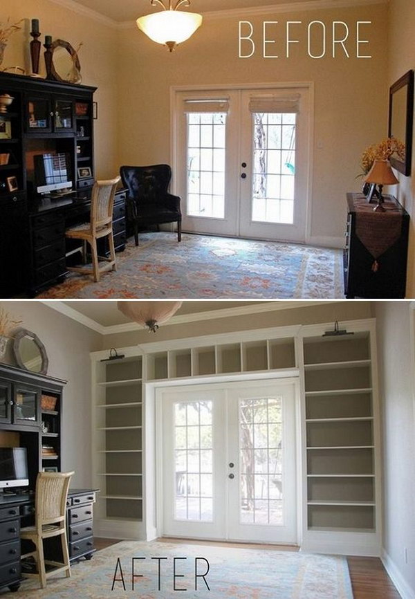 From A Dull Wall Into An Impressive Floor-To-Ceiling Bookcase. 