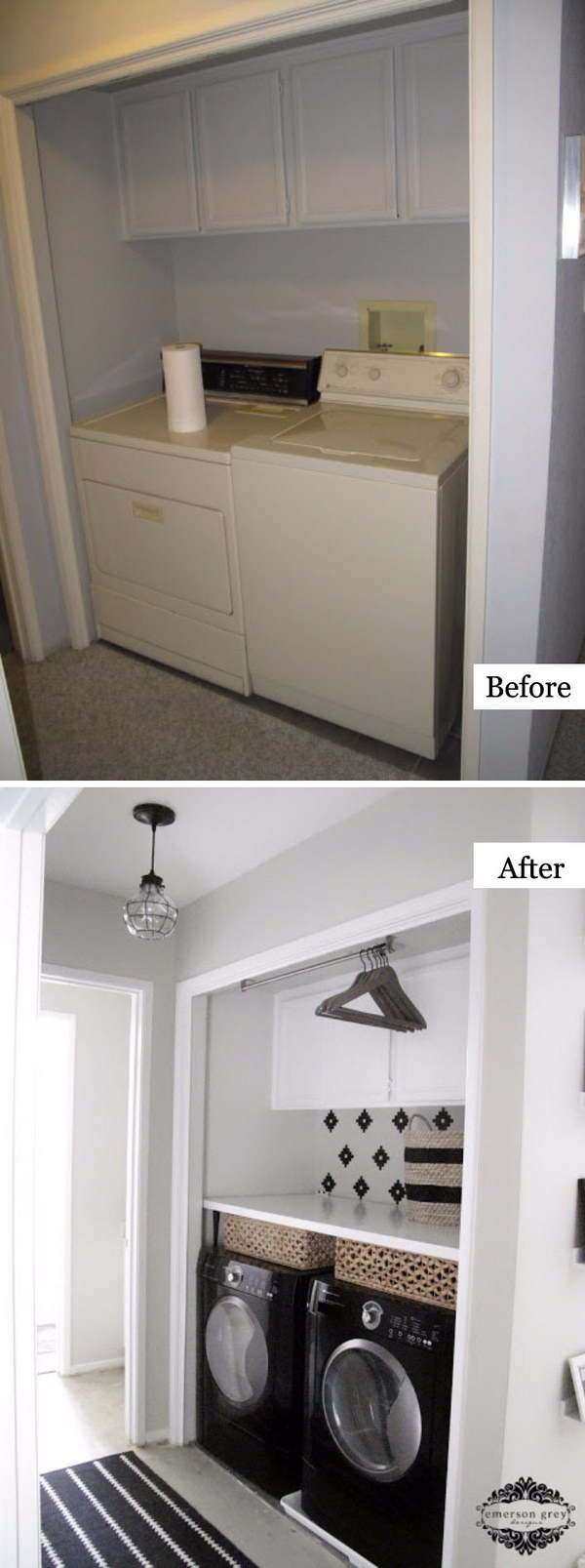 Dual-tone Laundry Nook Makeover. 