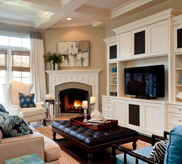 Decorating Ideas For Living Room With Chimney Breast - How To Decorate A Living Room With A Fireplace In The Middle