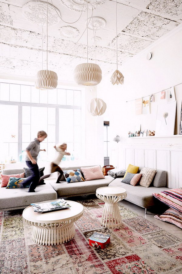 Kids-Friendly Living Room Layout. 