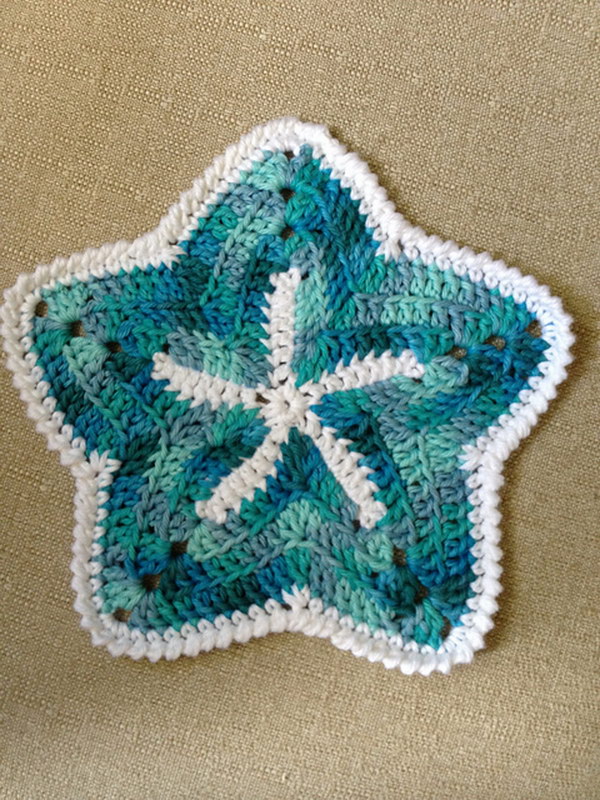 crochet dishcloth starfish patterns dishcloths pattern ravelry knitting knitted ann sea mary under theme frits lert hative knit crotchet motif