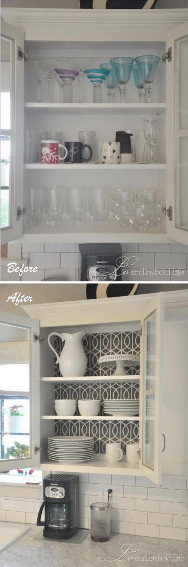 Make a Statement in Your Kitchen by Simply Replacing Backs of a Cabinet. 