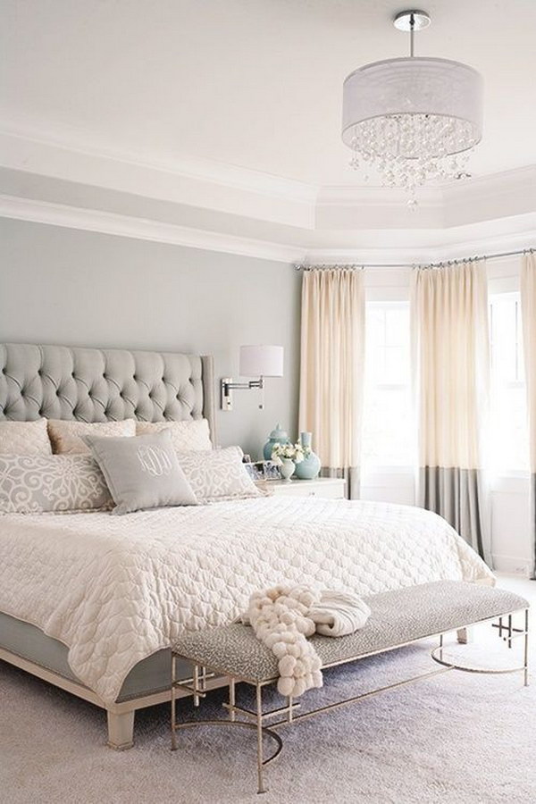 Light colored curtains are fantastic in small bedrooms!